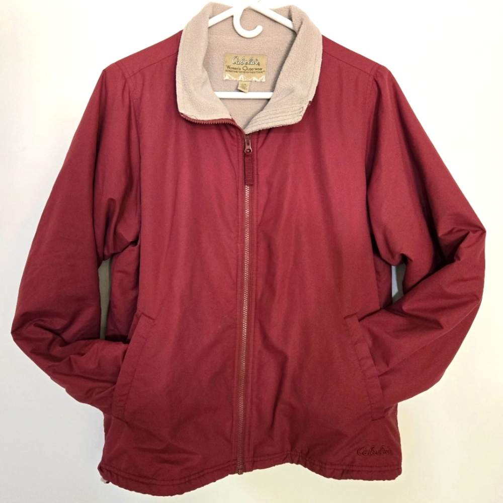 Cabela's Burgundy Jacket with Cream Collar